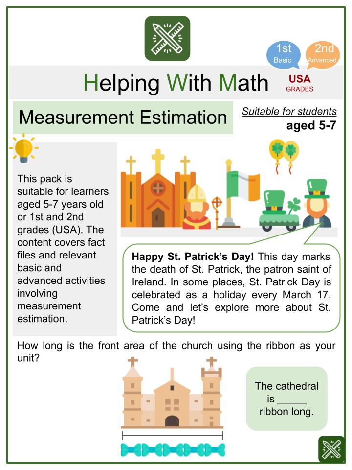 Measurement Estimation (St. Patrick's Day Themed) Math Worksheets