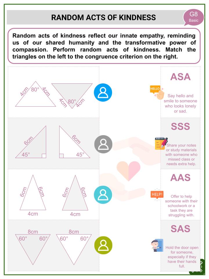 Proving Triangle Congruence (Empathy Themed) Worksheets