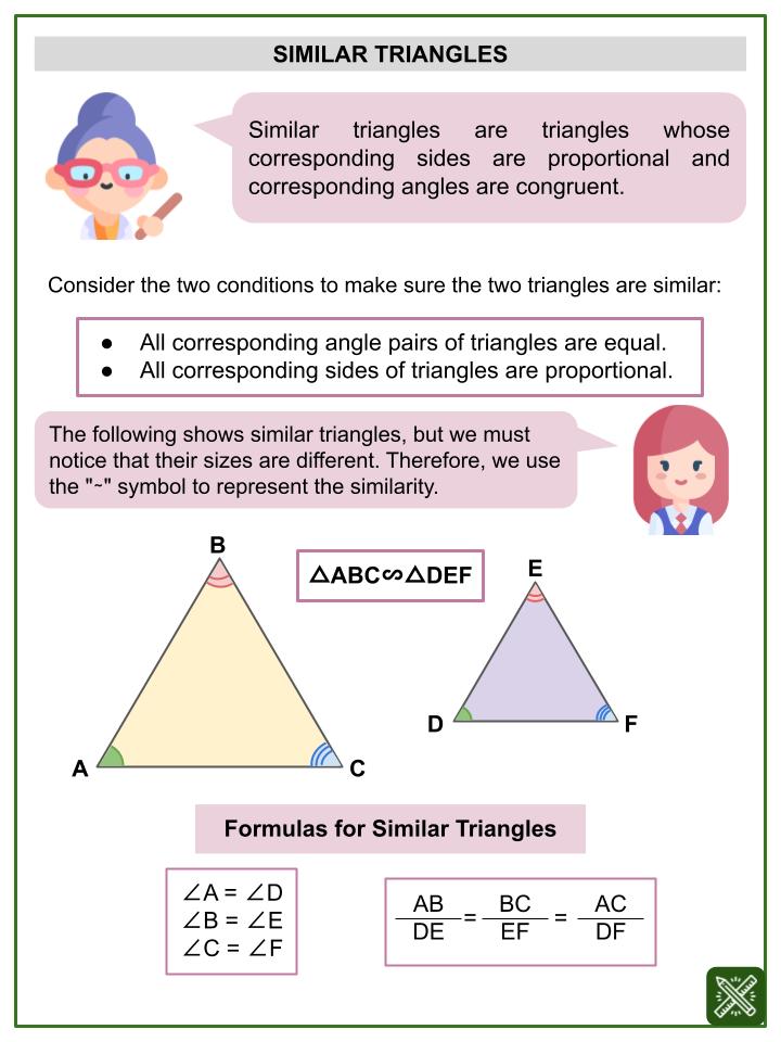 Similar Triangles (National Twins Day Themed) Worksheets
