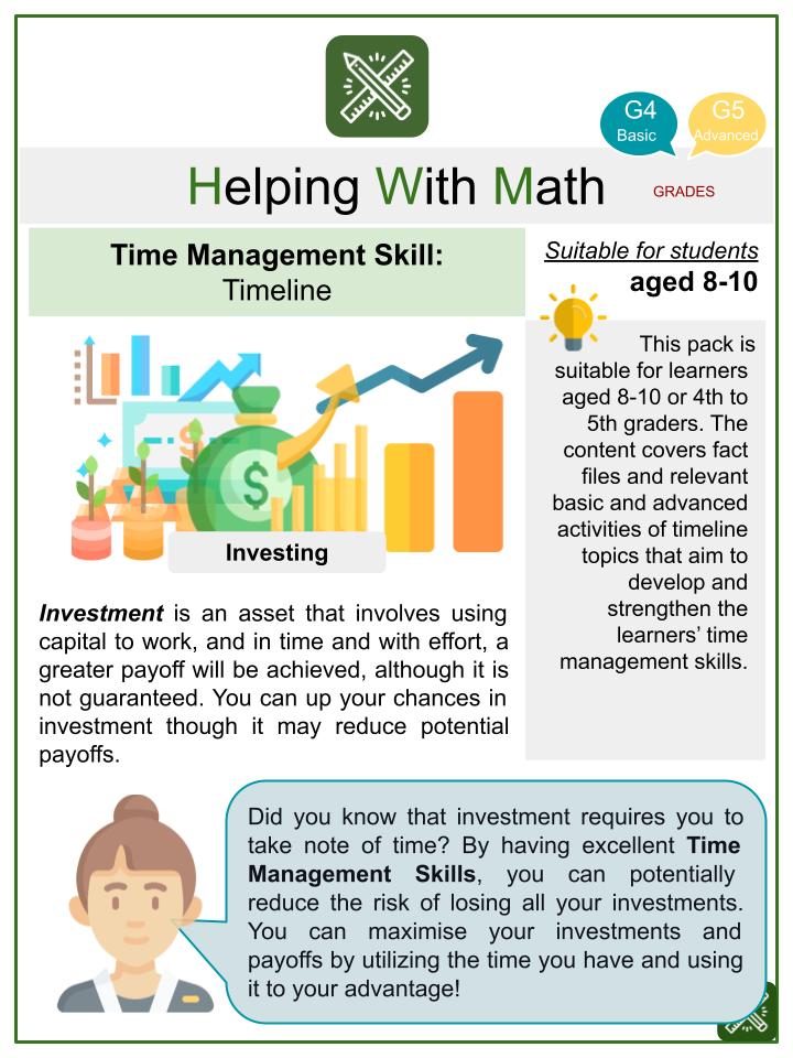 Timeline (Investment Themed) Math Worksheets